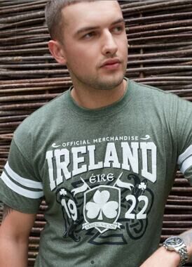 Traditional Craftwear Men’s Ireland Éire Celtic Nation Tape T-Shirt Size L EUC